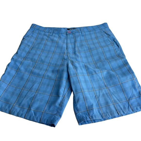 rip curl hammersmith walkshort blue plaid Shorts Size 38 - Picture 1 of 7
